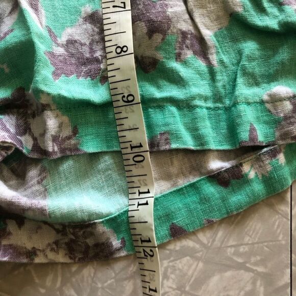 kut from the kloth mint teal jansen printed floral linen short size 6 - Picture 7 of 8